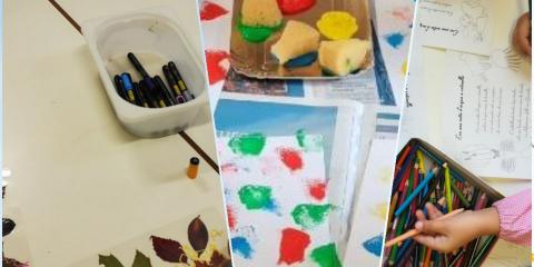 attività con matite e colori