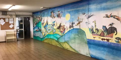  pareti decorate da  Luzzati scuola Mimosa