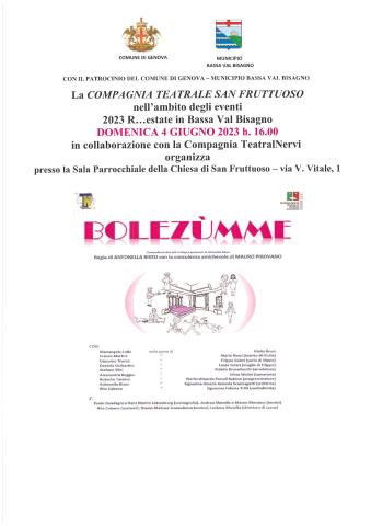Bolezùmme - commedia brillante in lingua genovese Bolezùmme - commedia brillante in lingua genovese