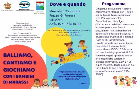 Balliamo, cantiamo e giochiamo con i bambini di Marassi