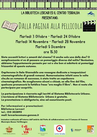 Dalla pagina alla pellicola Dalla pagina alla pellicola