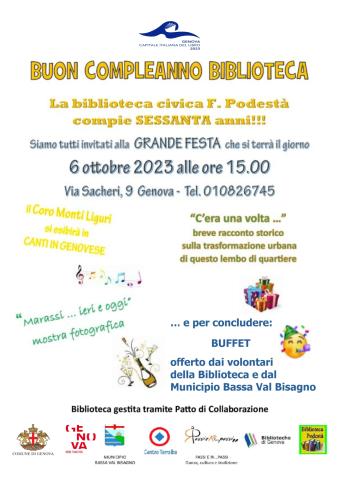 Buon Compleanno Biblioteca Podestà! Buon Compleanno Biblioteca Podestà!