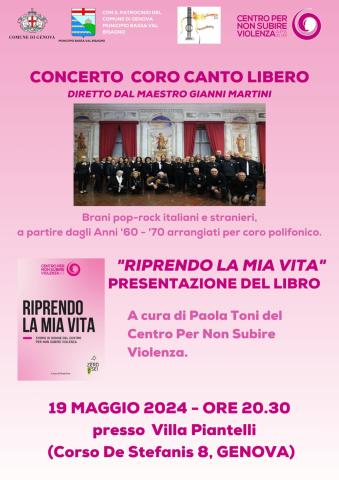 Concerto del Coro Canto Libero e presentazione del libro "Riprendo la mia vita",