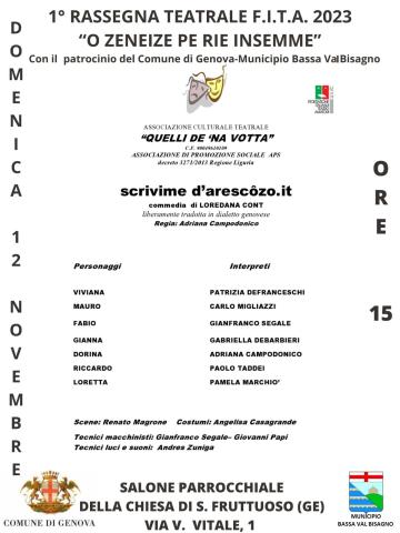 Scrivime d'arescozo.it - commedia in lingua genovese Scrivime d'arescozo.it - commedia in lingua genovese