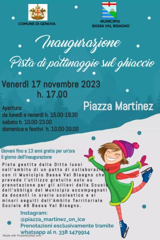 Inaugurazione pista di pattinaggio sul ghiaccio in piazza Martinez
