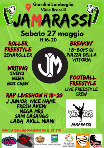 JaMarassi - manifestazione hip hop ai Giardini Lamboglia JaMarassi - manifestazione hip hop ai Giardini Lamboglia
