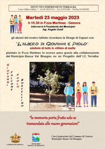 L'albero di Giovanni e Paolo - simbolo di tutte le vittime di mafia