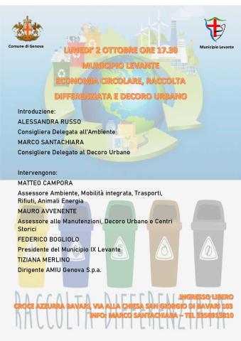 locandina incontro economia circolare a Bavari locandina economia circolare