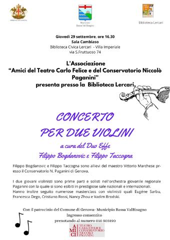 Concerto per due violini a Villa Imperiale