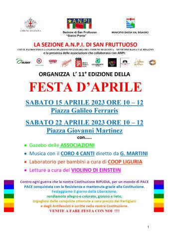 Undicesima edizione della Festa d'Aprile Undicesima edizione della Festa d'Aprile