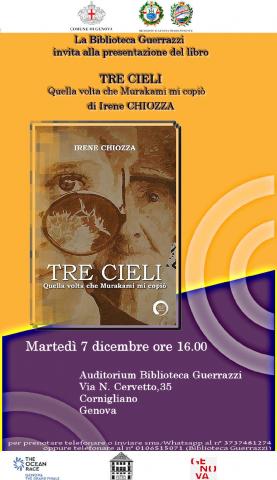 Locandina Presentazione del libro "Tre cieli" di Irene Chiozza