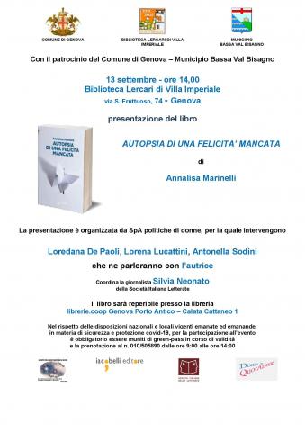 Presentazione del libro "Autopsia di una felicità mancata"