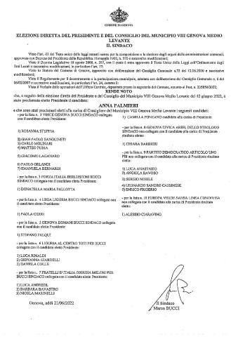  manifesto degli eletti