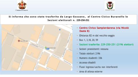 spostamento seggi da largo Gozzano al Centro Civico Buranello ELEZIONI 2022