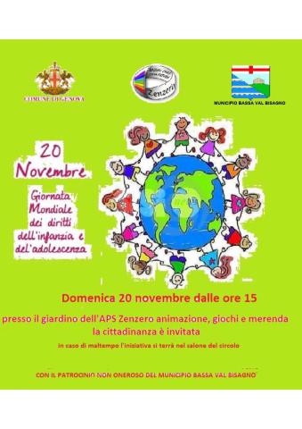 20 novembre: Giornata Internazionale dei diritti dell'Infanzia e dell'Adolescenza.