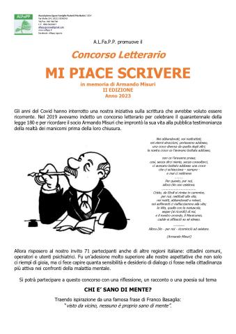 CONCORSO LETTERARIO MI PIACE SCRIVERE