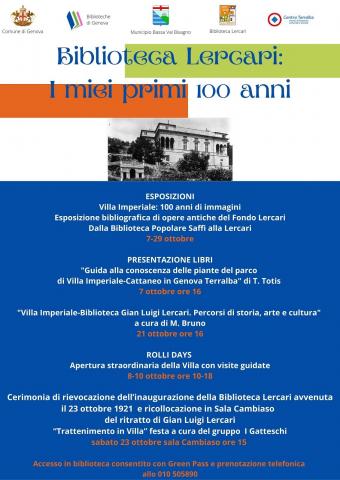Biblioteca Lercari: i miei primi 100 anni
