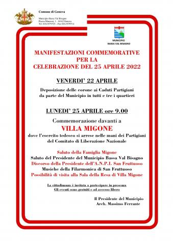 Celebrazione 25 Aprile 2022