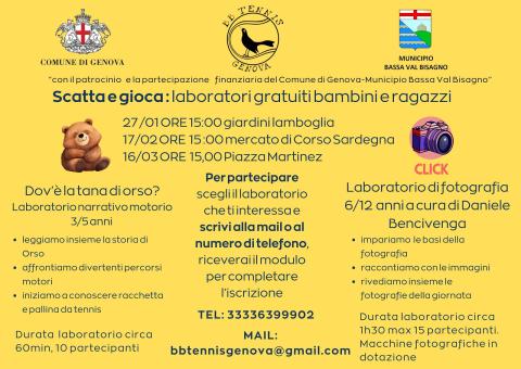 Scatta e gioca: laboratori di fotografia e lezioni di tennis