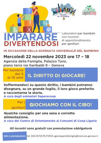 Locandina laboratorio Il diritto di giocare!