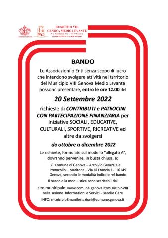 Locandina informativa bando Locandina informativa bando