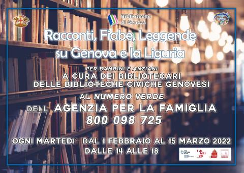 locandina di presentazione delle letture telefoniche a cura dei bibliotecari del Comune di Genova