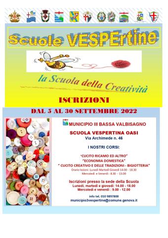 Proroga termini scadenza iscrizioni alla Scuola Vespertina "Oasi" Proroga termini scadenza iscrizioni alla Scuola Vespertina "Oasi"