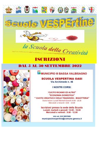 Proroga termini scadenza iscrizioni alla Scuola Vespertina "Oasi"