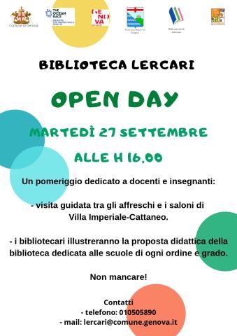 Open Day alla Biblioteca Lercari Open Day alla Biblioteca Lercari