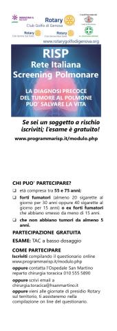 Progetto Rotary – RISP (Rete Italiana Screening Polmonare), PROGETTO RISPla locandina