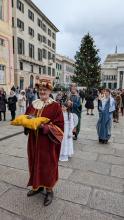 Uno dei Re Magi durante i cortei verso la Cattedrale