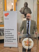 I saluti introduttivi dell'assessore Montanari (foto Ordine Architetti Genova)