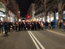 la fiaccolata in via XX Settembre