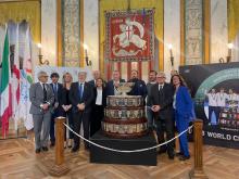 La coppa Davis esposta a palazzo Tursi