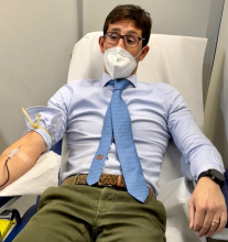 Bertorello durante la donazione