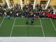 i palleggi nel campo di palazzo tursi