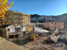 Foto del cantiere dove sorgeva la vecchia rimessa
