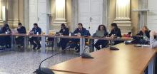 Un momento della presentazione nell'aula consiliare della Bassa Val Bisagno. Presenti Mascia e gli uffici tecnici