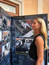 La sindaca Salis alla mostra fotografica nel cortile di Palazzo Tursi La sindaca Salis alla mostra fotografica nel cortile di Palazzo Tursi