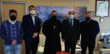 Marco Bucci, Giorgio Viale, padre Vitaliy Tarasenko e Oleh Sahaydak