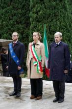 Il consigliere Bruzzone, la sindaca Salis, il presidente Bucci