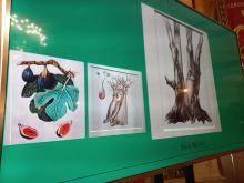 tre opere esposte a tema botanico