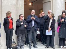 sindaco interviene al microfono