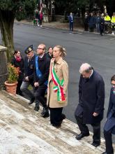 La sindaca Salis insieme al consigliere Filippo Bruzzone e al presidente Bucci