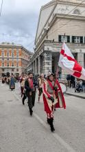 Un corteo in piazza De Ferrari