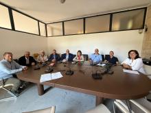 Foto della conferenza stampa a Palazzo Tursi: presenti tra gli altri assessora Lodi e presidente Frulio