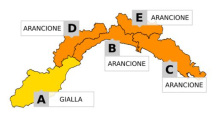 Mappa Liguria colori arancione e giallo