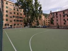 Particolare del nuovo campo multisport