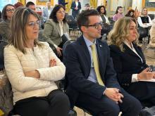 In prima fila, da sinistra, l'assessora Lodi, il consigliere comunale Nicholas Gandolfo e la consigliera regionale Lauro