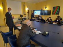 un momento della conferenza stampa in sala giunta nuova